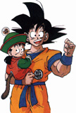 Dragon Ball Z: Goku holding Gohan (© BIRD STUDIO / SHUEISHA / TOEI ANIMATION / FUNimation)